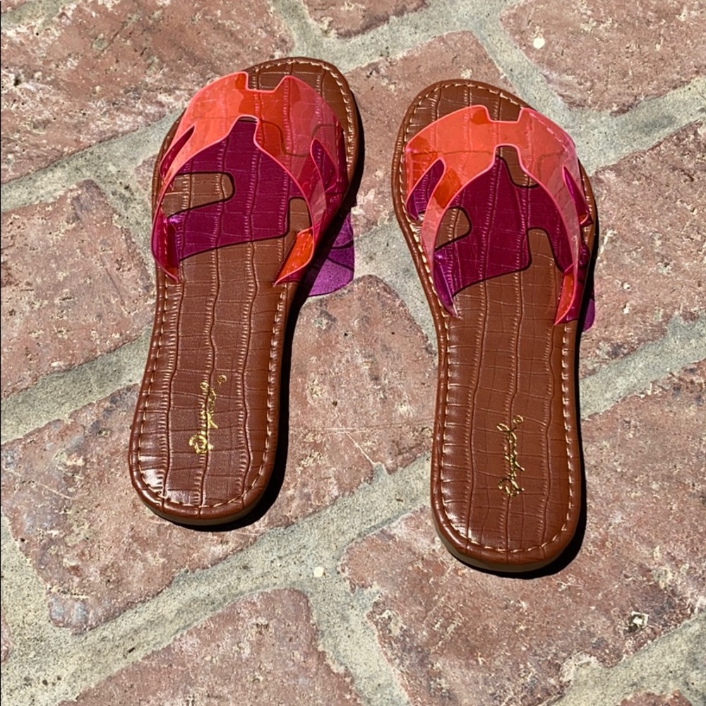 NEW Athena NEON Fuchsia PVC sandal - Picture 10 of 11